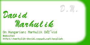 david marhulik business card